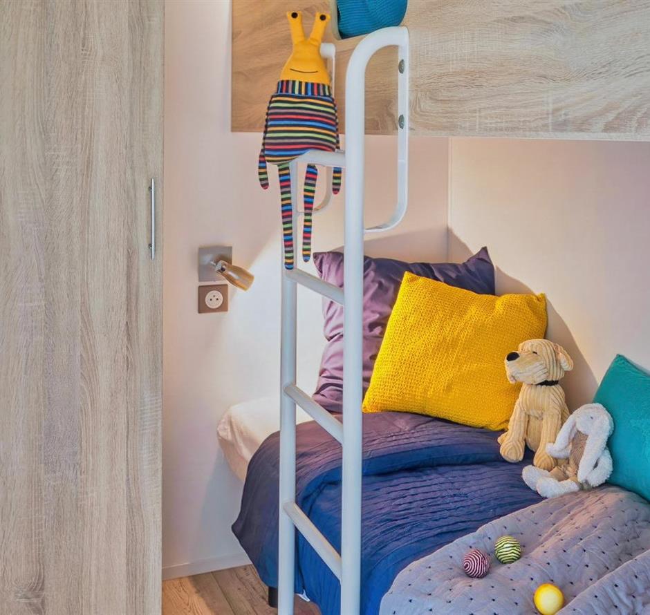 Mobilheimzimmer für 4/6 Personen mit 2 Schlafzimmern und Klimaanlage, zugänglich für Personen mit eingeschränkter Mobilität 