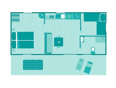 Plan des Cottages 4 Personen 2 Schlafzimmer PMR
