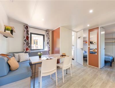 Wohnzimmer des Cottage 6 Personen 3 Blumen