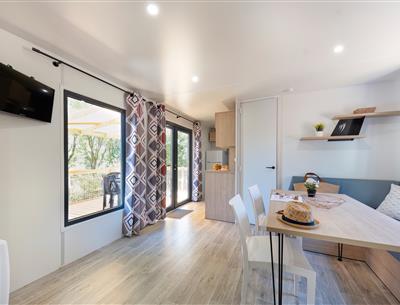 Wohnzimmer des Cottage 6 Personen 3 Blumen