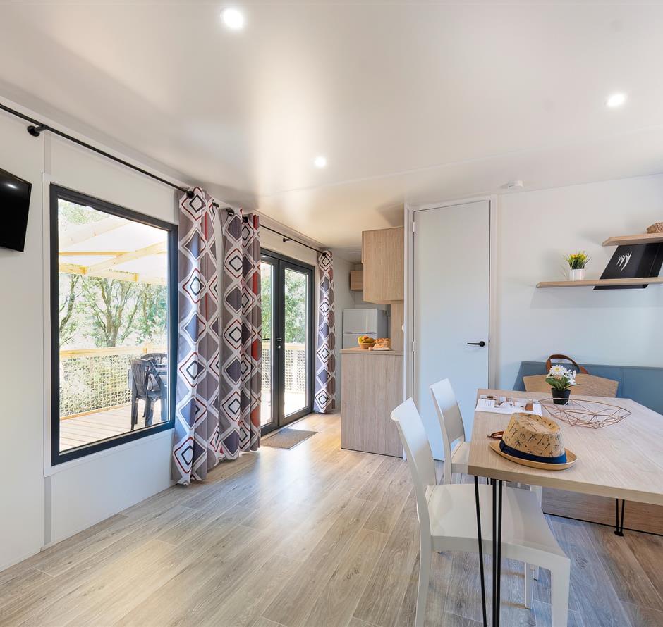 Wohnzimmer des Cottage 6 Personen 3 Blumen 