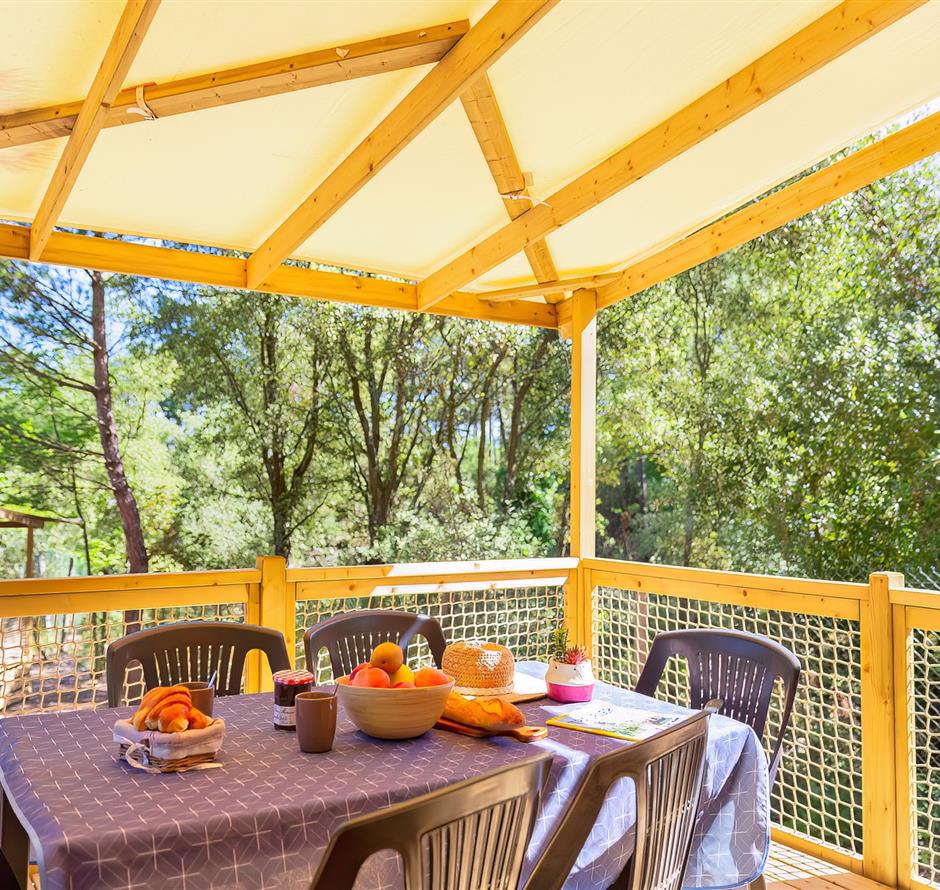 Außenterrasse des Cottage 6 Personen 3 Blumen 