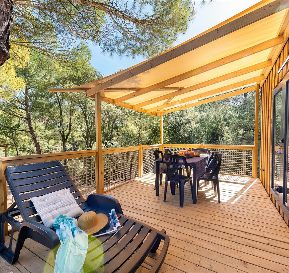 Außenterrasse des Cottage 6 Personen 3 Blumen 