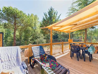 Terrasse des Cottage 5 Pers 3 Blumen