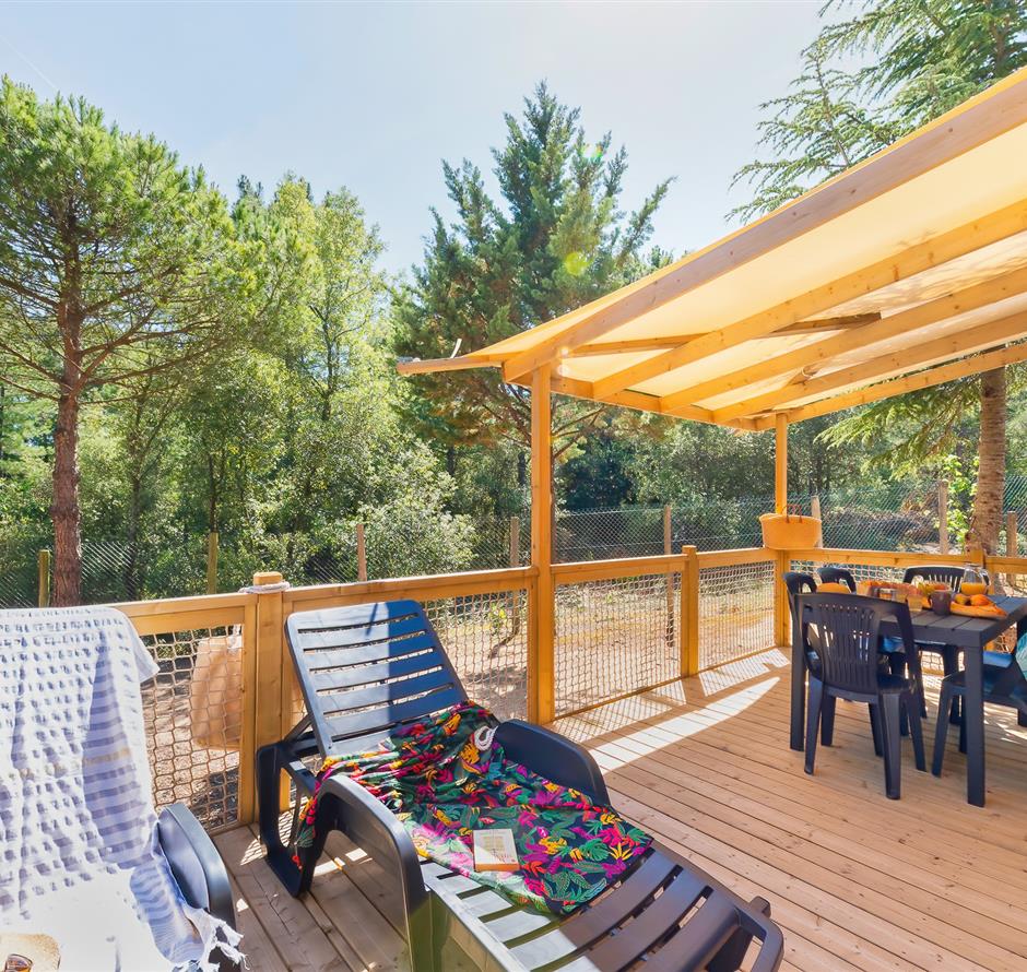 Terrasse des Cottage 5 Pers 3 Blumen 