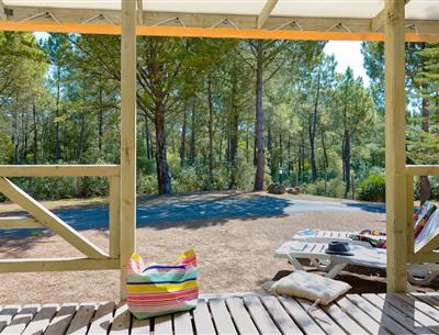 Terrasse des Cottage 4 Pers 2 Blumen
