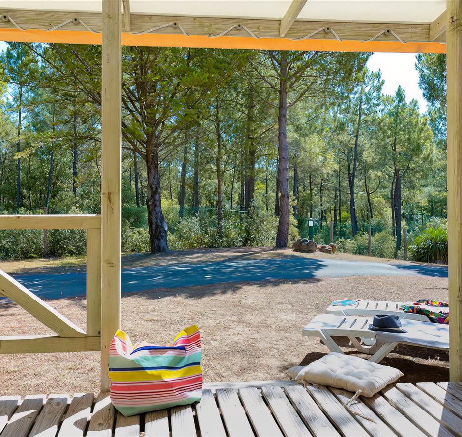 Terrasse des Cottage 4 Pers 2 Blumen 