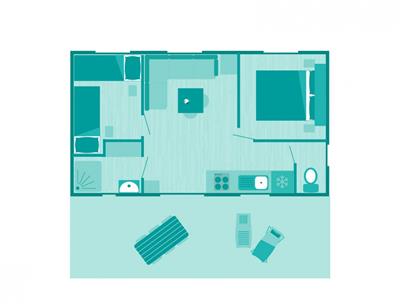 Plan des Cottage 4 Pers 2 Blumen
