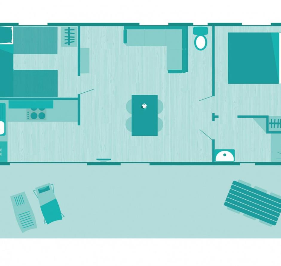 Plan des Cottage 5 Pers 3 Blumen 