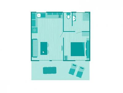 Plan des Cottages 2-3 Pers. 4 Blumen