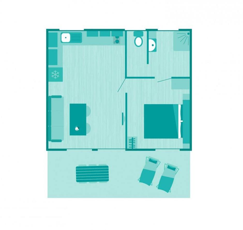Plan des Cottages 2-3 Pers. 4 Blumen 