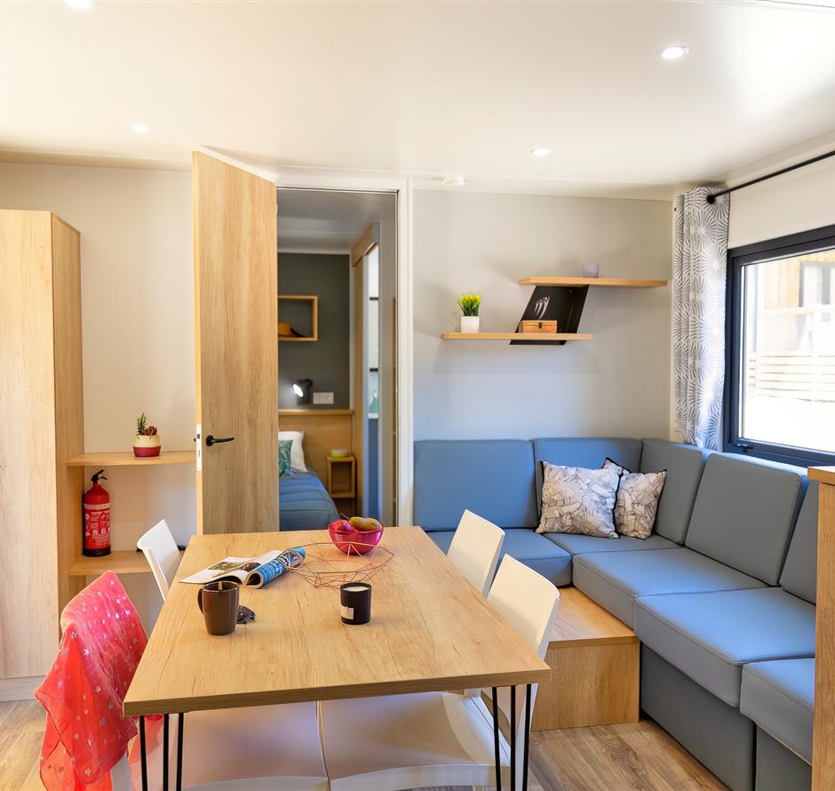 Wohnzimmer des Cottage 6 Personen 3 Schlafzimmer 4 Blumen 