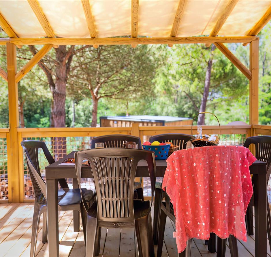 Terrasse des Cottage 6 Personen 3 Schlafzimmer 4 Blumen 