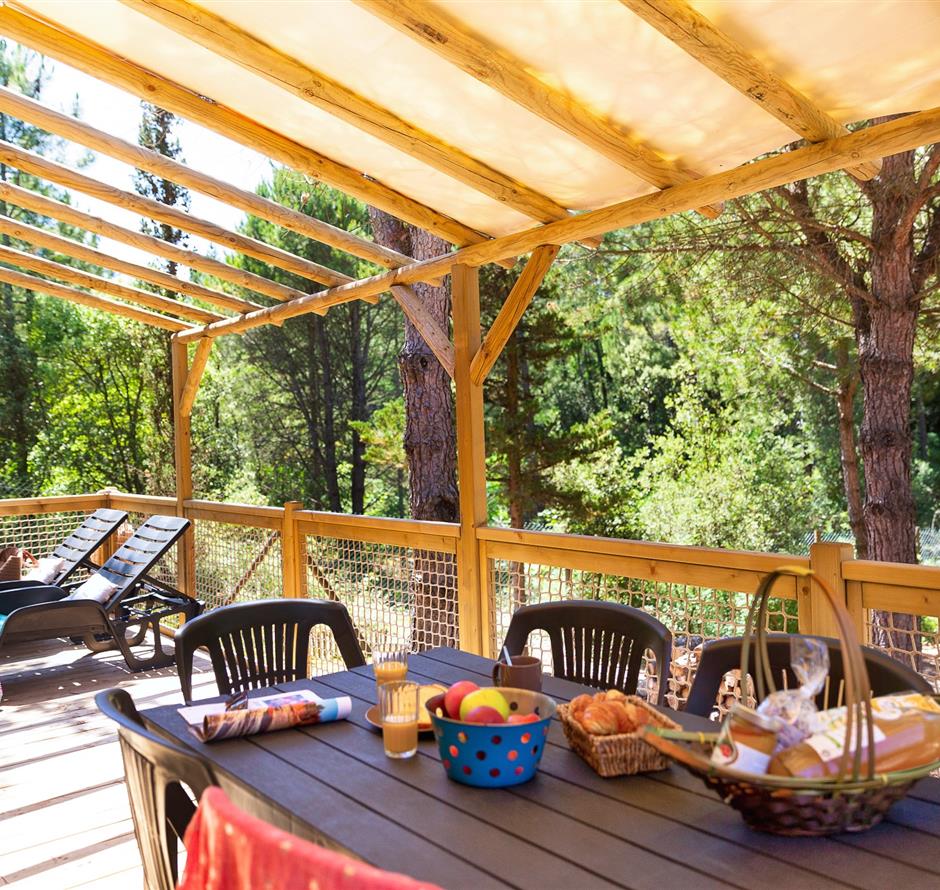 Terrasse des Cottage 6 Personen 3 Schlafzimmer 4 Blumen 