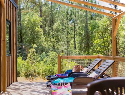 Terrasse des Cottage 6 Personen 3 Schlafzimmer 4 Blumen