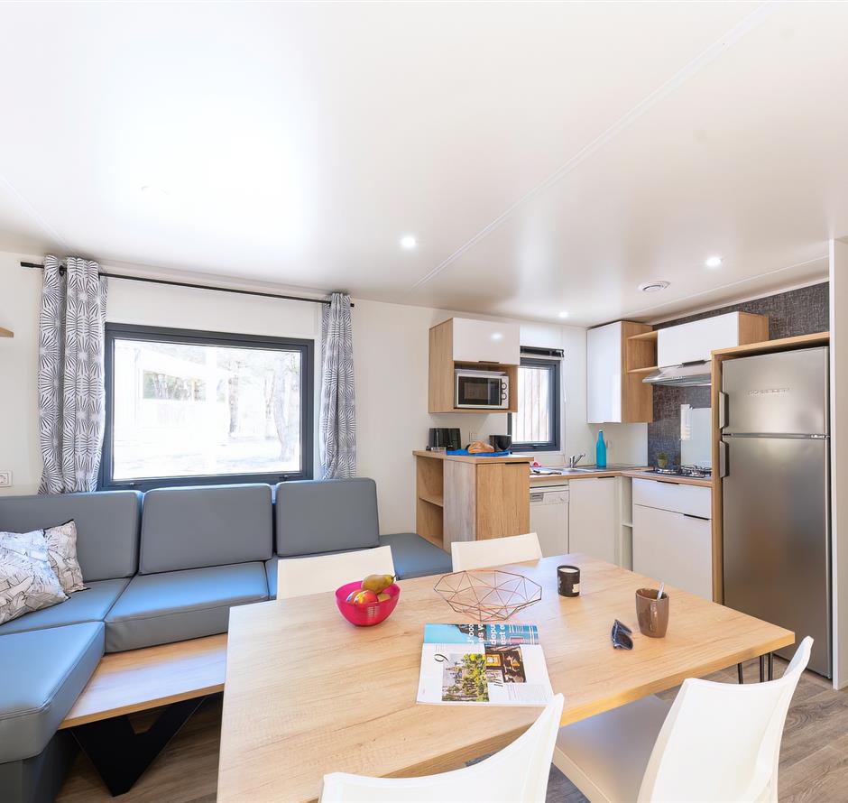 Wohnzimmer des Cottage 6 Personen 3 Schlafzimmer 4 Blumen 