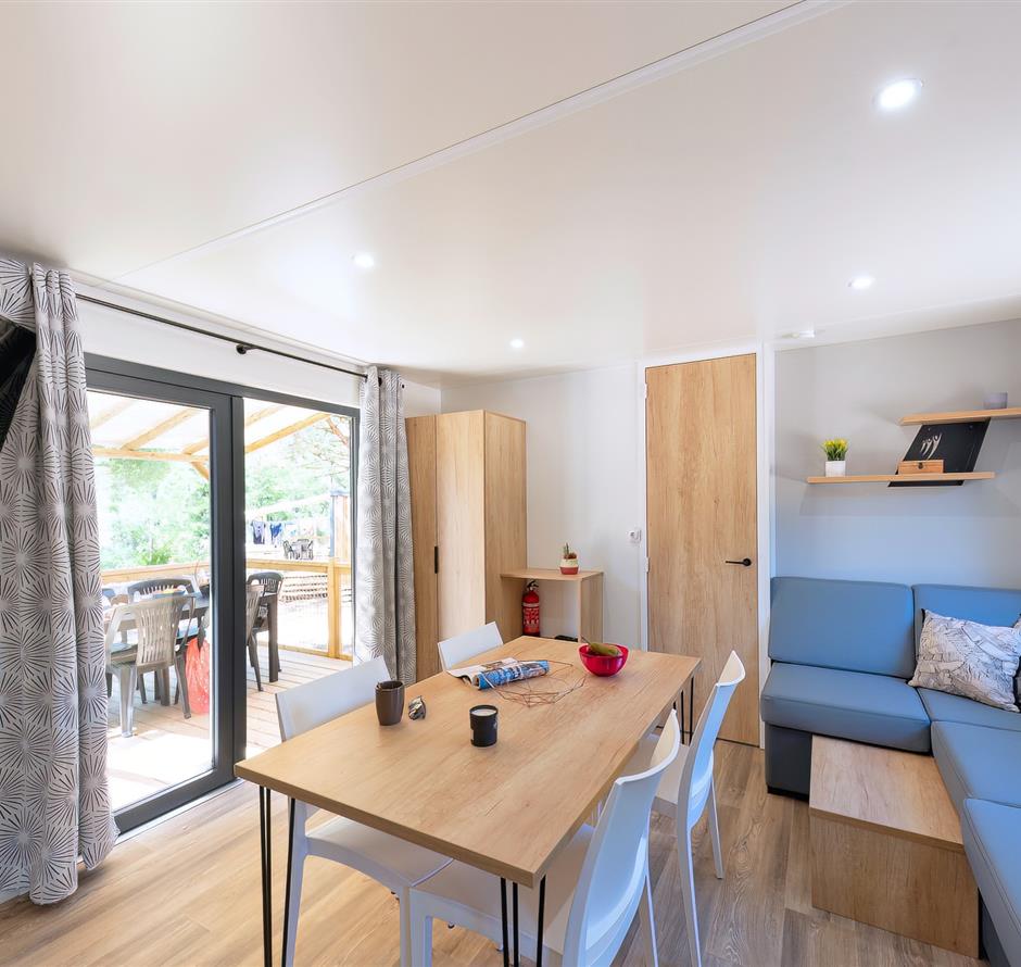 Wohnzimmer des Cottage 6 Personen 3 Schlafzimmer 4 Blumen 