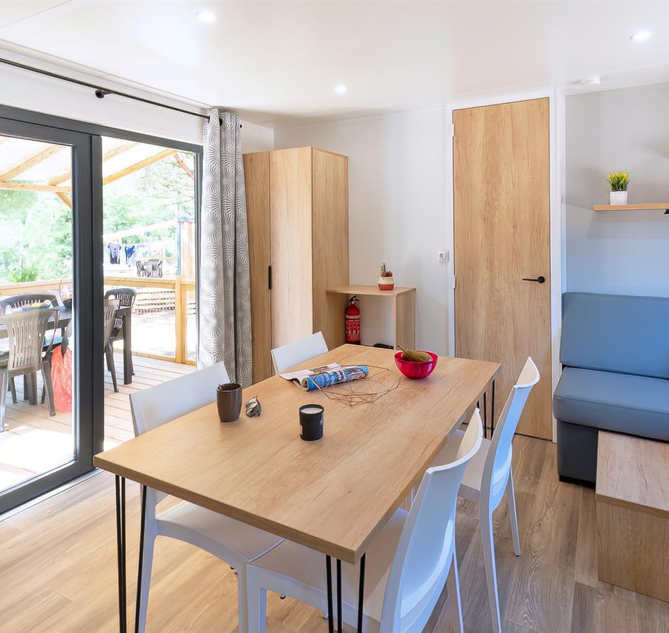 Wohnzimmer des Cottage 6 Personen 3 Schlafzimmer 4 Blumen 