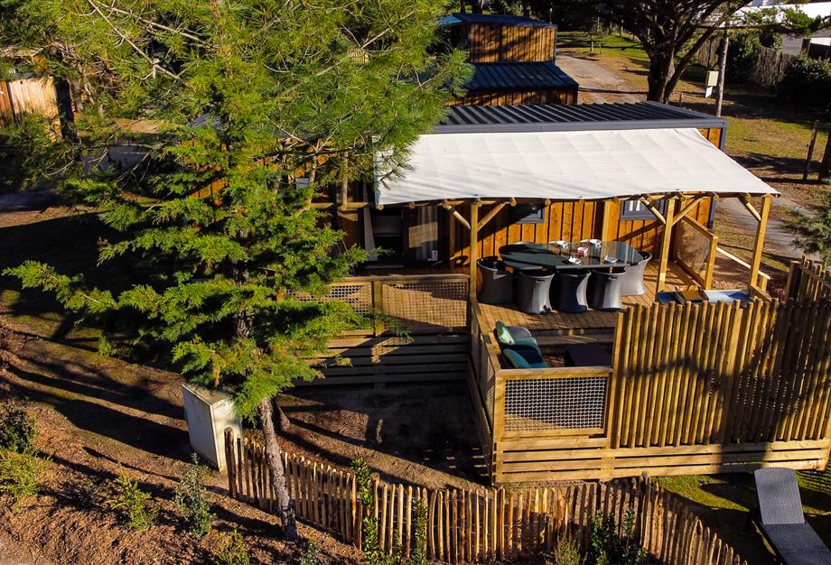 Außenansicht des Cottage 6 Personen Premium - CAMPING**** Les Sirènes